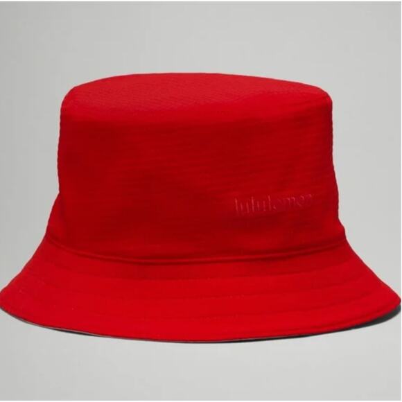 (M/L) $48 NWT Lululemon Both Ways Reversible Bucket Hat Red Hot Heat White - Picture 7 of 7